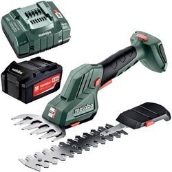 Nożyce do krzewów i trawy, akumulatorowe METABO PowerMaxx SGS 18 Q z akumulatorem LiHD 4,0 Ah i ładowarką ASC 145