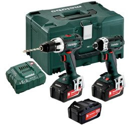 Zestaw METABO Combo 2.1.1 18 V: Carcassy:  BS 18 LT, SSD 18 LTX  + ładowarka ASC 30-36 V + 3 akumulatory Li-Ion 18 V / 4,0 Ah + Metalock III