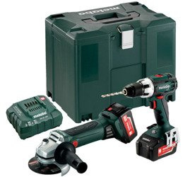 Zestaw METABO Combo 2.4.1 18 V w walizce MetaLoc IV, BS 18 LT (carcass) + W 18 LTX 125 (carcass) + ładowarka ASC 30-36 V + 2 akumulatory Li-Ion 18 V / 4,0 Ah