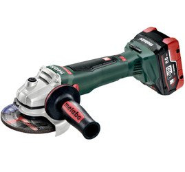 Szlifierka kątowa METABO WB 18 LTX BL 125 Quick w walizce PVC, z ładowarką ASC 30-36 V + 2 akumulatory LiHD 18 V / 8,0 Ah