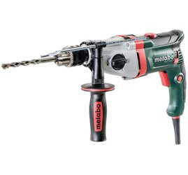 Wiertarka udarowa METABO SBEV 1000-2 w walizce PVC, z uchwytem Futuro Plus z pierścieniem kontrującym