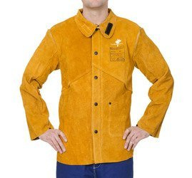 Skórzana z bawełnianymi plecami kurtka spawalnicza WELDAS Golden Brown