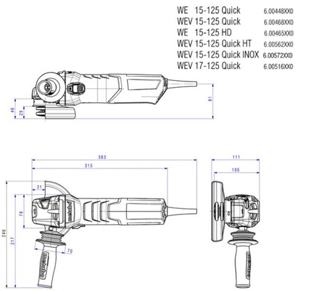 Szlifierka kątowa METABO WE 15-125 Quick