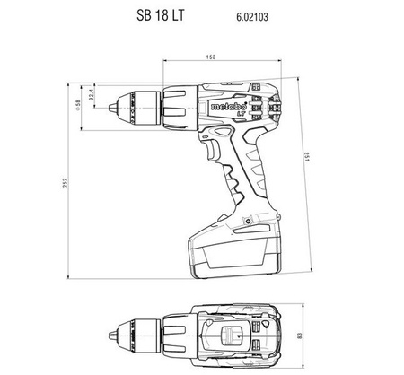 Wiertarko-wkrętarka udarowa METABO SB 18 LT w walizce PVC, z ładowarką ASC 30-36 V + 2 akumulatory LiHD 18 V / 3,5 Ah