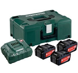 Zestaw akumulatorowy METABO - 3 akumulatory Li-Ion 18 V / 4,0 Ah + ładowarka ASC 30-36 V + Metalock II