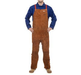 Skórzane przody ogrodniczek spawalniczych WELDAS Lava Brown