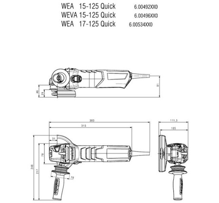 Szlifierka kątowa METABO WEV 17-125 Quick