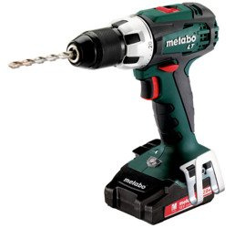 Wiertarko-wkrętarka  METABO BS 18 LT Compact w walizce PVC, z ładowarką ASC 30-36 V + 2 akumulatory Li-Ion 18 V / 2,0 Ah