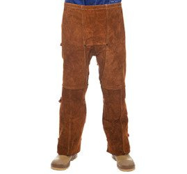 Skórzane przody spodni spawalniczych WELDAS Lava Brown