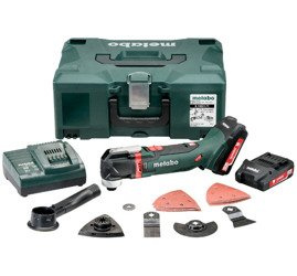 Multinarzędzie METABO MT 18 LTX w walizce Metalock, z ładowarką ASC 30-36 V + 2 akumulatory Li-Ion 18 V / 2,0 Ah + zestaw osprzętu