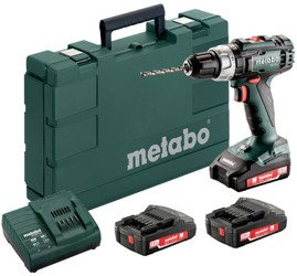 Wiertarko-wkrętarka udarowa  METABO SB 18 L w walizce PVC, z ładowarką SC 60 Plus + 3 akumulatory Li-Ion 18 V / 2,0 Ah