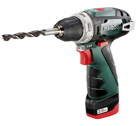 Wiertarko-wkrętarka METABO PowerMaxx BS Basic w walizce PVC, z ładowarką LC 40 + 2 akumulatory Li-Ion 10,8 V / 2,0 Ah