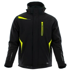 Kurtka długa ocieplana softshell SARA COMFORT Winter - czarno-seledynowa