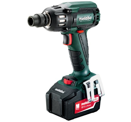 Zakrętarka udarowa METABO SSW 18 LTX 400 BL w walizce PVC, z ładowarką ASC 30-36 V + 2 akumulatory Li-ion 18 V / 4,0 Ah