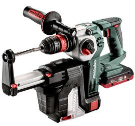 Młot METABO SDS PLUS KHA 18 LTX BL 24 Quick + ISA 18 LTX 24 w walizce PVC, z ładowarką ASC 30-36 V + 1 akumulator LiHD 18 V / 4,0 Ah + 1 akumulator LiHD 18 V / 5,5 Ah