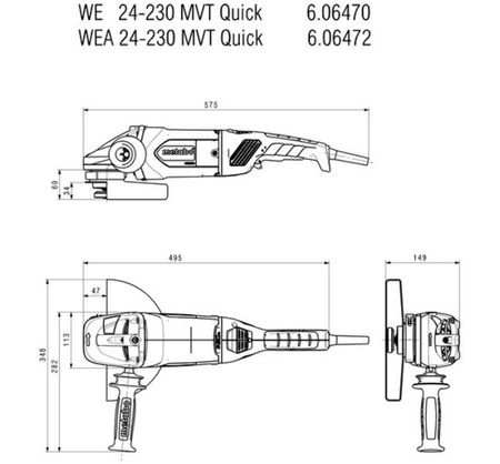 Szlifierka kątowa METABO WEA 24-230 MVT Quick